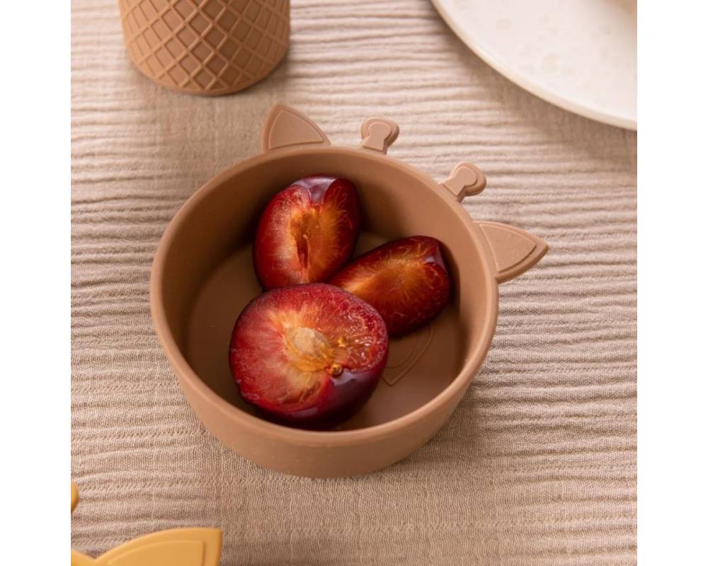 NU477 Lykke sil dinner set 4-pack Giraf Chocolate