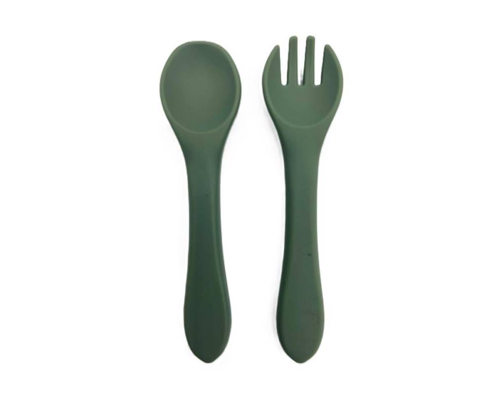 CUBIERTOS SILICONA VERDE MUSGO