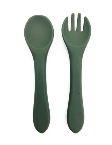 CUBIERTOS SILICONA VERDE MUSGO