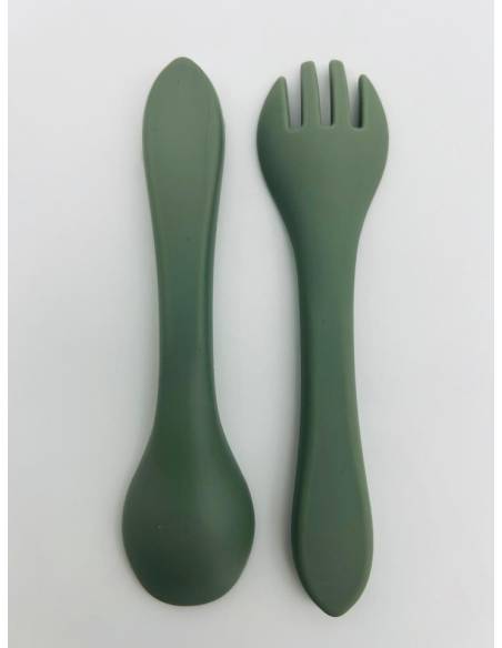 CUBIERTOS SILICONA VERDE MUSGO