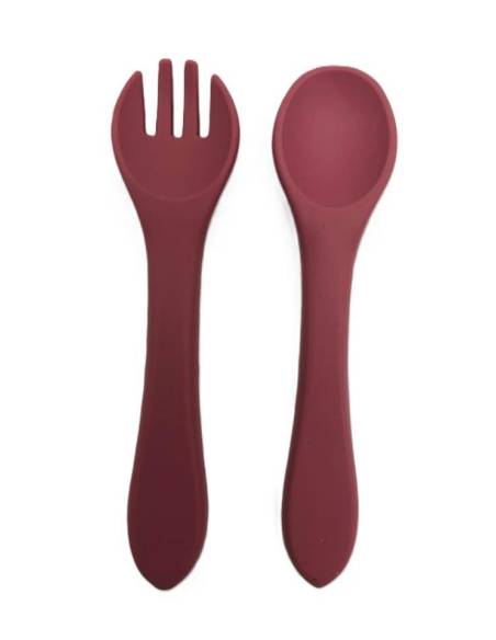 CUBIERTOS SILICONA ROSA PALO