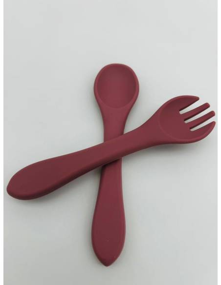 CUBIERTOS SILICONA ROSA PALO