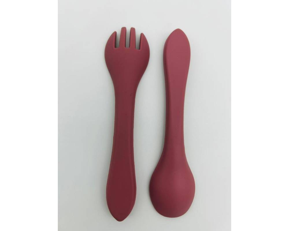 CUBIERTOS SILICONA ROSA PALO