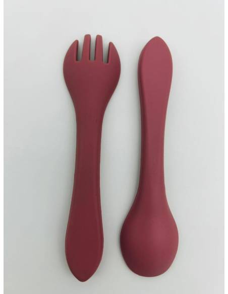 CUBIERTOS SILICONA ROSA PALO