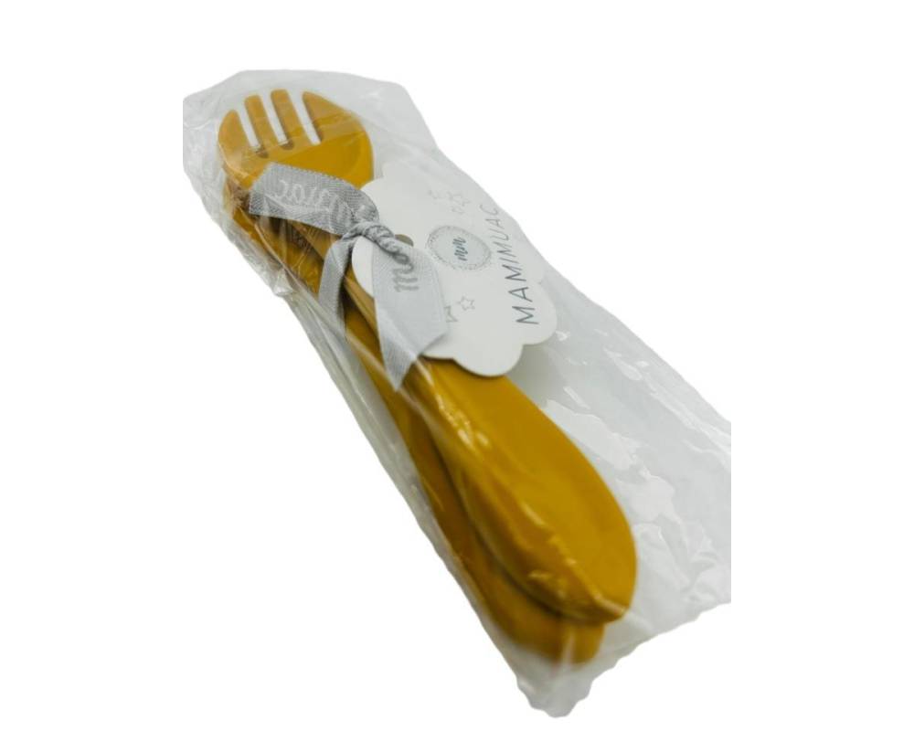 CUBIERTOS SILICONA MOSTAZA