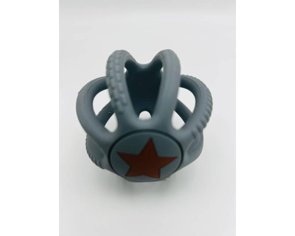 PELOTA MORDEDOR SILICONA GRIS