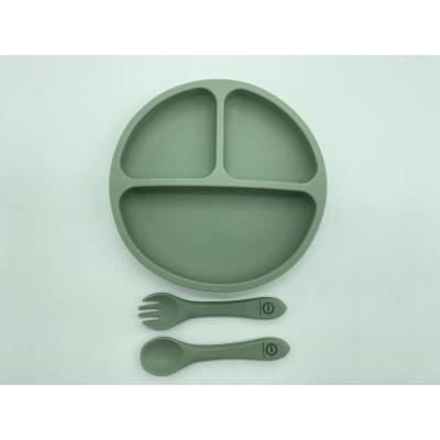 SET PLATO SILICONA VERDE MUSGO