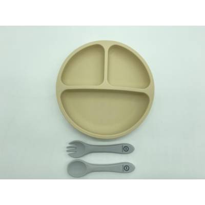 SET PLATO SILICONA BEIG
