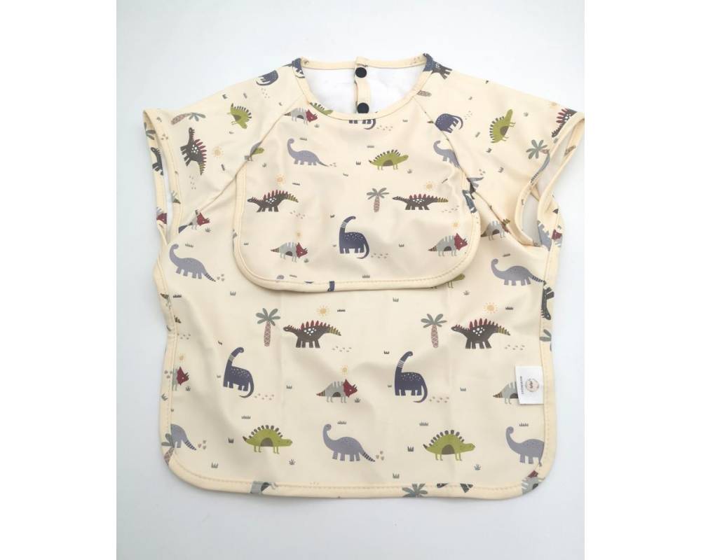 Babero Pocket Dino beig