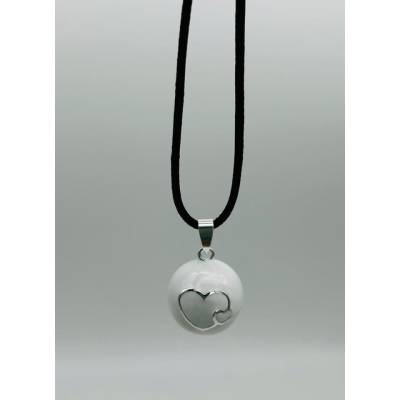 Llamador de Angel Corazones Blanco-Plata 2