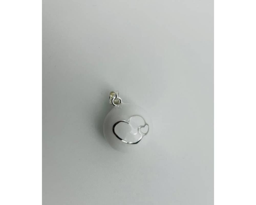 Llamador de Angel Corazones Blanco-Plata