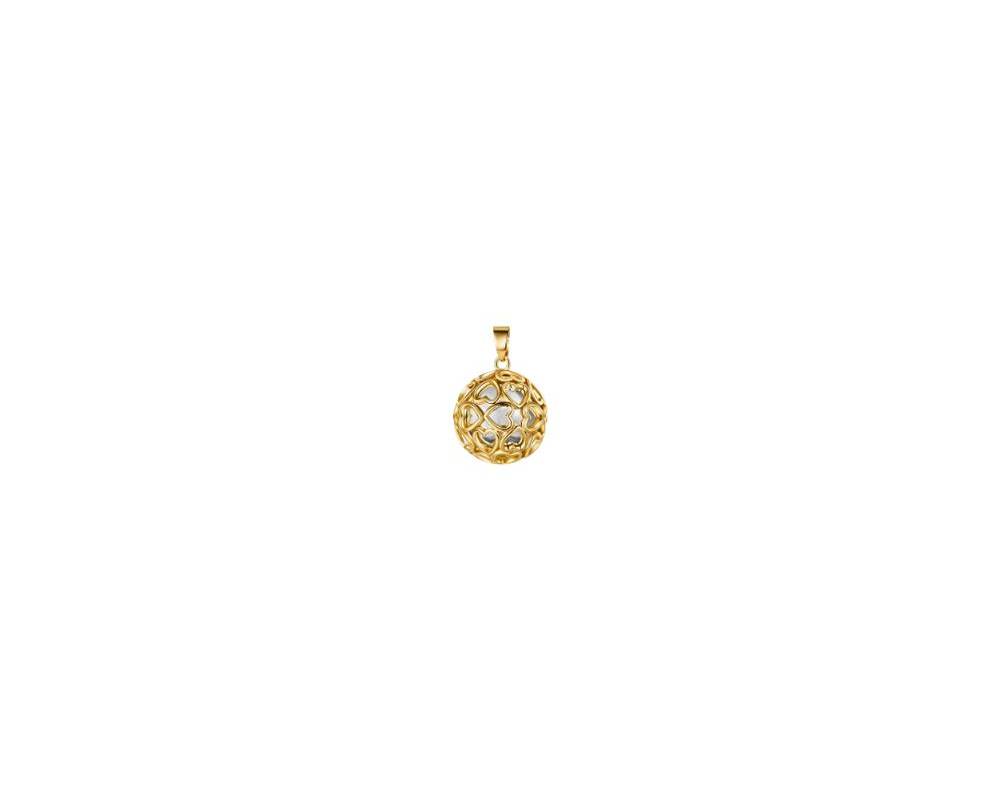 Llamador de Angel Corazones Plata Oro