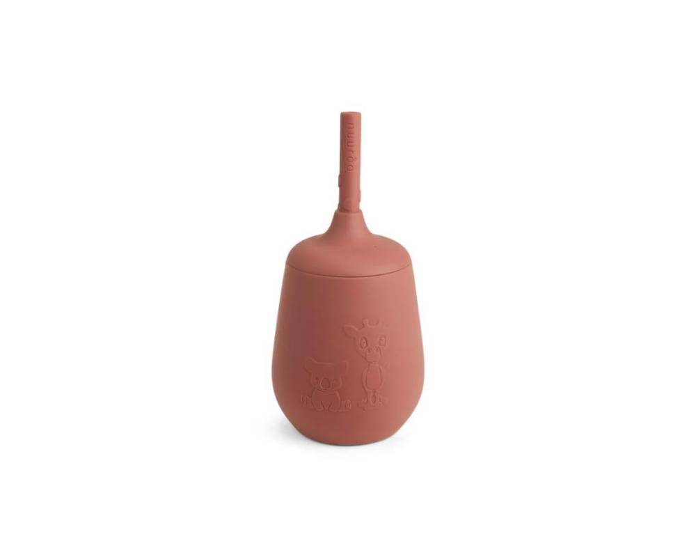 NU114 Adita vaso con caña Mahogany