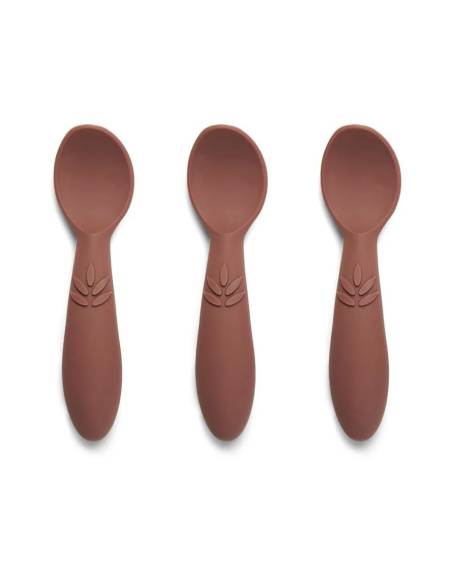 NU125 Ella cuchara silicona 3-pack Mahogany