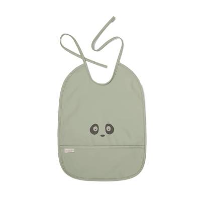 NU212 Ida babero con bolsillo Light green - Panda
