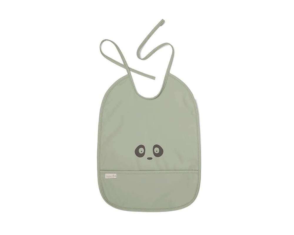 NU212 Ida babero con bolsillo Light green - Panda