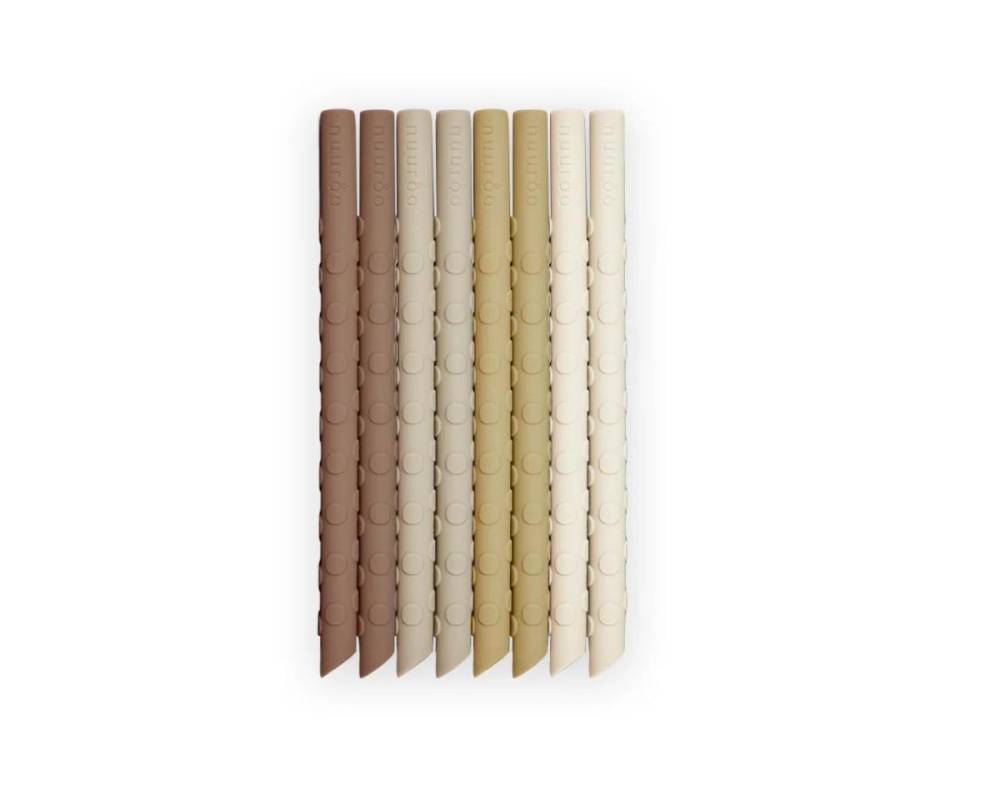 NU474 Ada cañas silicona 8-pack Brown mix