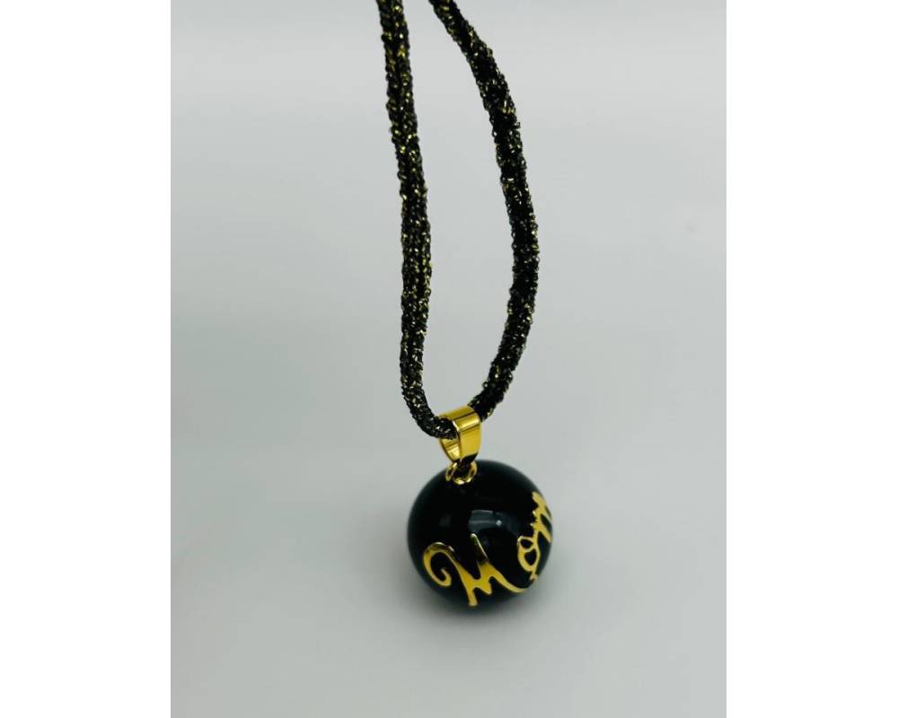 Llamador de Angel Mom negro-oro
