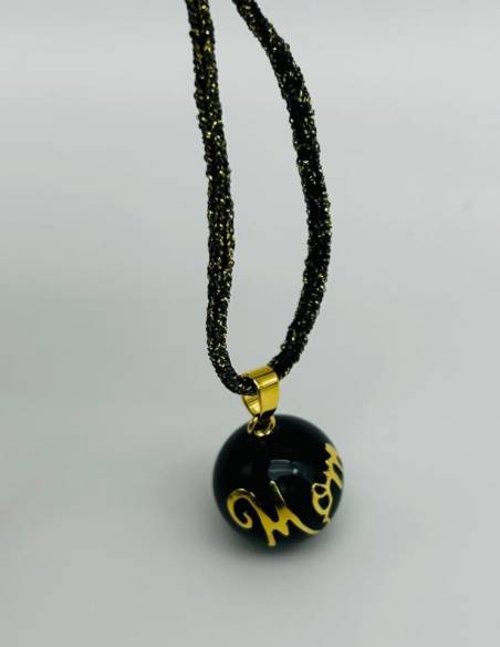 Llamador de Angel Mom negro-oro