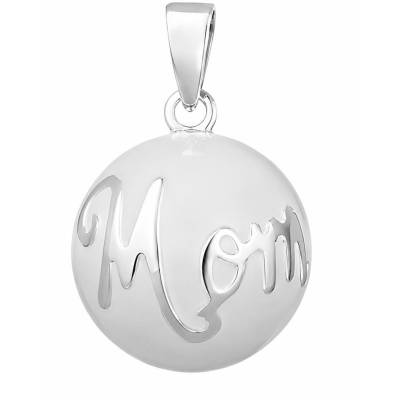 Llamador de Angel Mom blanco-plata