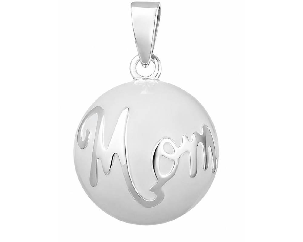 Llamador de Angel Mom blanco-plata