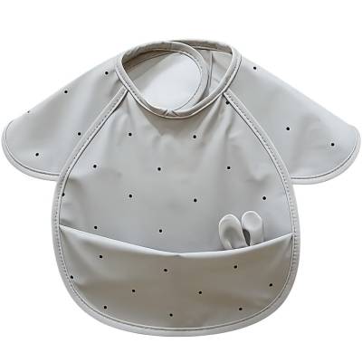 Babero Rabbit PU Topos gris