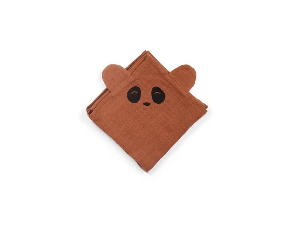 NU185 Bjørk hugging muselina 2-pack Panda Caramel 
