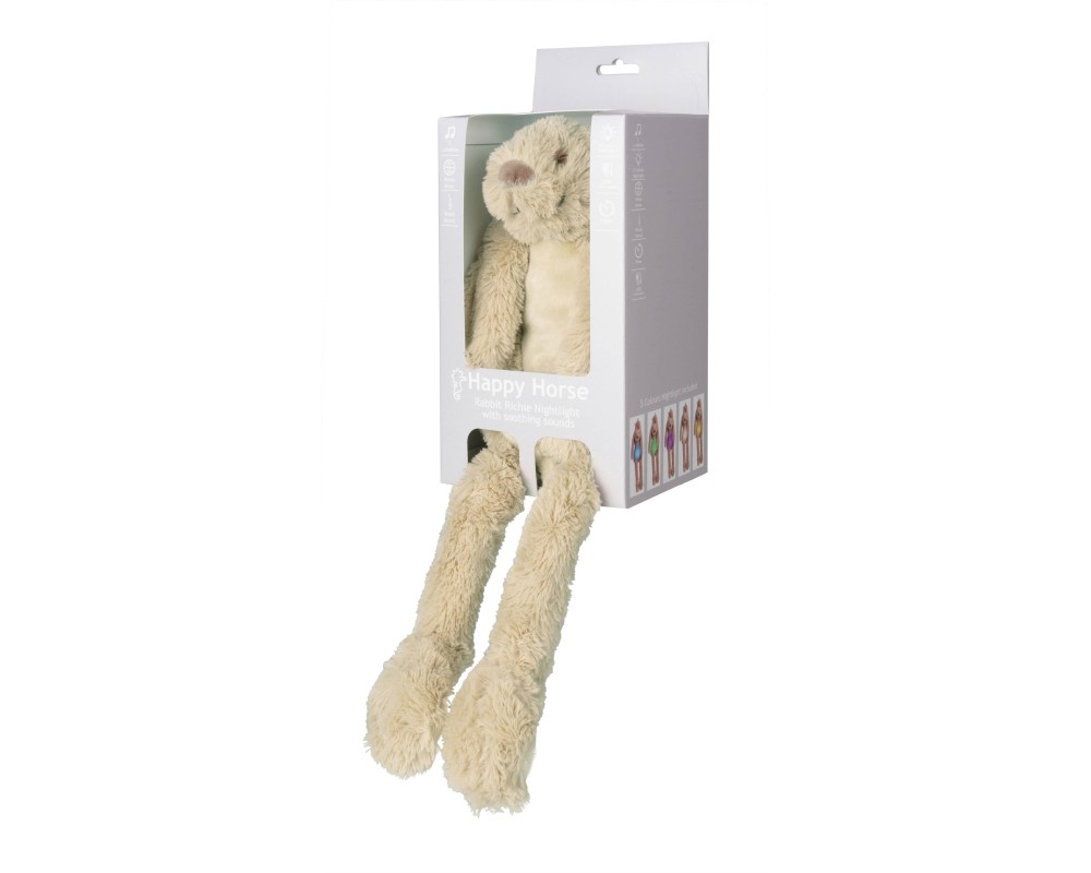 Beige Rabbit Richie Nightlight with soothing sound HAPPY HORSE